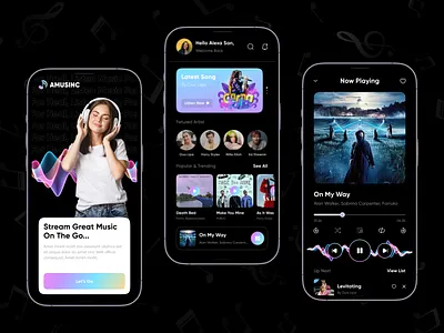 Music Streaming App android ui app app design app ui design app ui designer apple music ios ui mobile app design music music app music player spotify streaming ui ui designer uiux user interface ux ux design ux designer