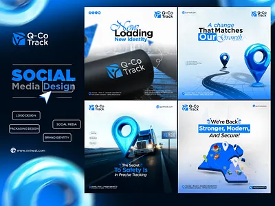 Social Media Design For GPS Tracking Brand. brand book brand design brand identity branding design gps tracking brand identity gps tracking post graphic design logo post design social media design social media post