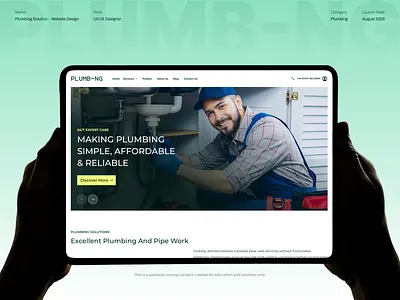 Home Service | Plumbing Website Design agency clean website creative design handyman home service landing page minimal modern plumber plumber website plumbing renovation service ui ux web website website design