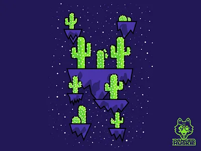 Space Cactus cacti cactus cosmos galaxy illustration illustrator meteor outerspace space vector