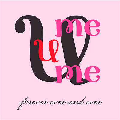 Postcard 14 14february february graphic design illustration kiss love vector youandme