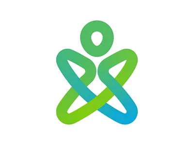 Logo X man gradient brand branding design illustration letter logo logotype minimal monogram ui x