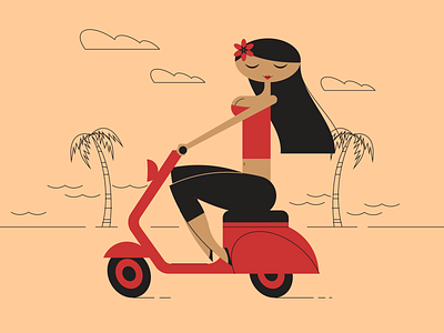 Island Scooter illustraion illustration illustration art illustration digital illustrations minimalist seattle