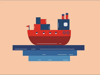 the ship colorful graphic design illustration landscape ship vector water