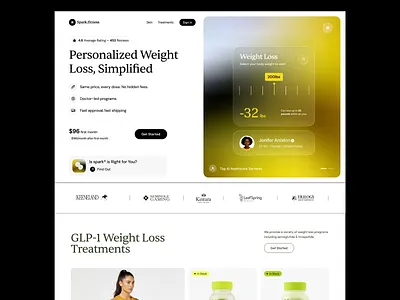 Weight Loss - Telehealth & Medicine ecommerce glass effect glp 1 treatment header healthcare landing page healthcare website hero landing page design product design semaglutide shopify shopify website telehealth telehealth landing page telehealth website webflow website website design weight loss weight loss landing page