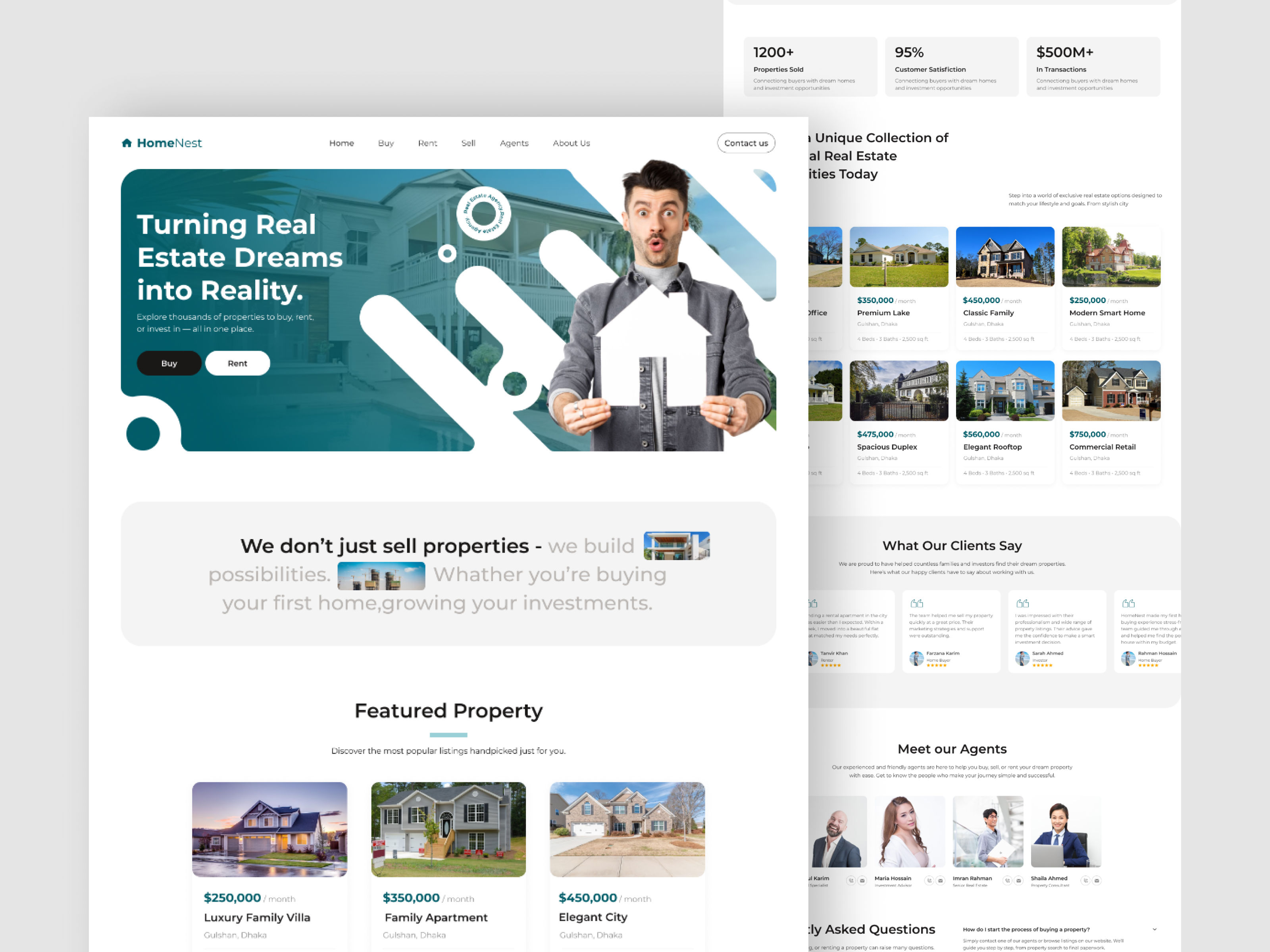 Real Estate Website Landing Page – Modern & Clean Design agency website app branding buysellrent cleandesign cleanui design figma landingpage moderndesign property realestate realestateagency realestatewebsite ui uiux websitedesign