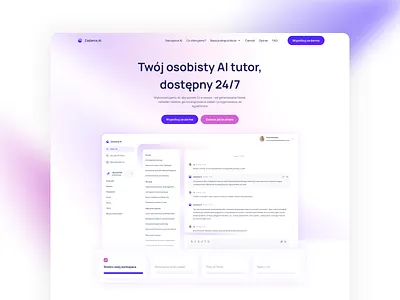AI-Powered EdTech Platform, AI Tutor Landing Page ai ai tutor clean design faq features features block gradients hero section landing page testimonials ui ux value