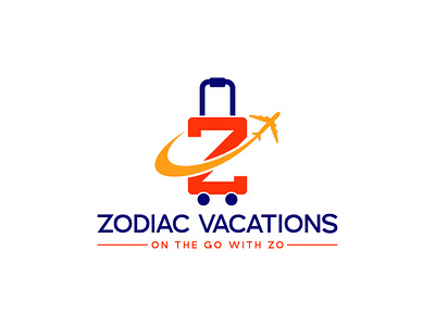 Zodiac Vacations Logo Design branding creative logo custom logo graphic design letter logo logo plane travel logo z letter logo