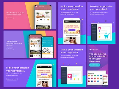 Volusion Ecommerce Banner Ads ads banner branding design graphic design illustration post social media