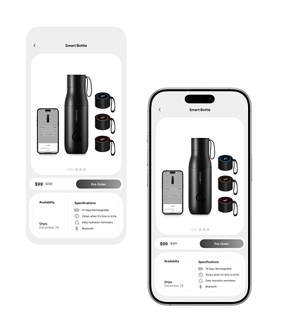 Smart Hydration – Product Page UI founder product design ui