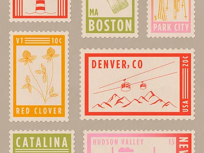 Summer Travels Round 2 brand brand assets branding concept creative design draw drawing graphic design illustration logo stamp summer travel travels vector