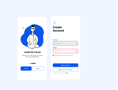 Sign up screen sign up ui