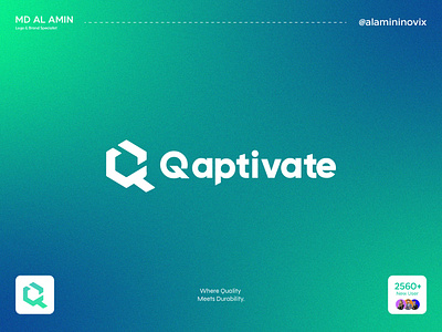 Modern Monogram Logo | Q Lettermark for Startup & Tech Branding alamininovix qaptivate brand logo