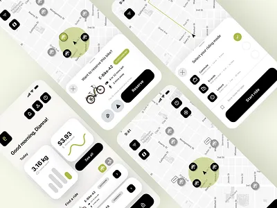 EcoRide: Bike Rental App app design bike rental bike share case study clean ui figma interaction minimal mobile app product design ui ux