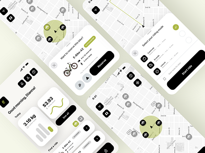 EcoRide: Bike Rental App app design bike rental bike share case study clean ui figma interaction minimal mobile app product design ui ux