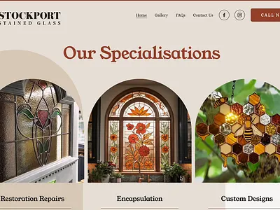 Stockport Stained Glass Website Design branding creative graphic design landing page logo ui website