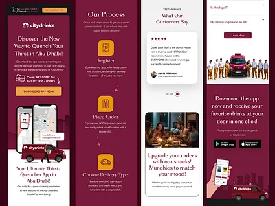Citydrinks Landing Page Design branding design graphic design illustration landing page ui ux web