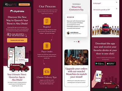 Citydrinks Landing Page Design branding design graphic design illustration landing page ui ux web