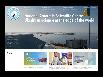 Website for Ukrainian National Antarctic Scientific Centre animation antarctic penquin science site ui ukraine uxui website