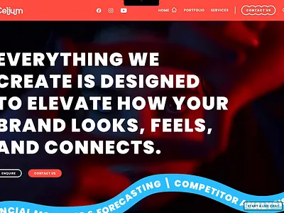 Celium Website Services Page bold branding colourful graphic design logo services shapes ui web design website