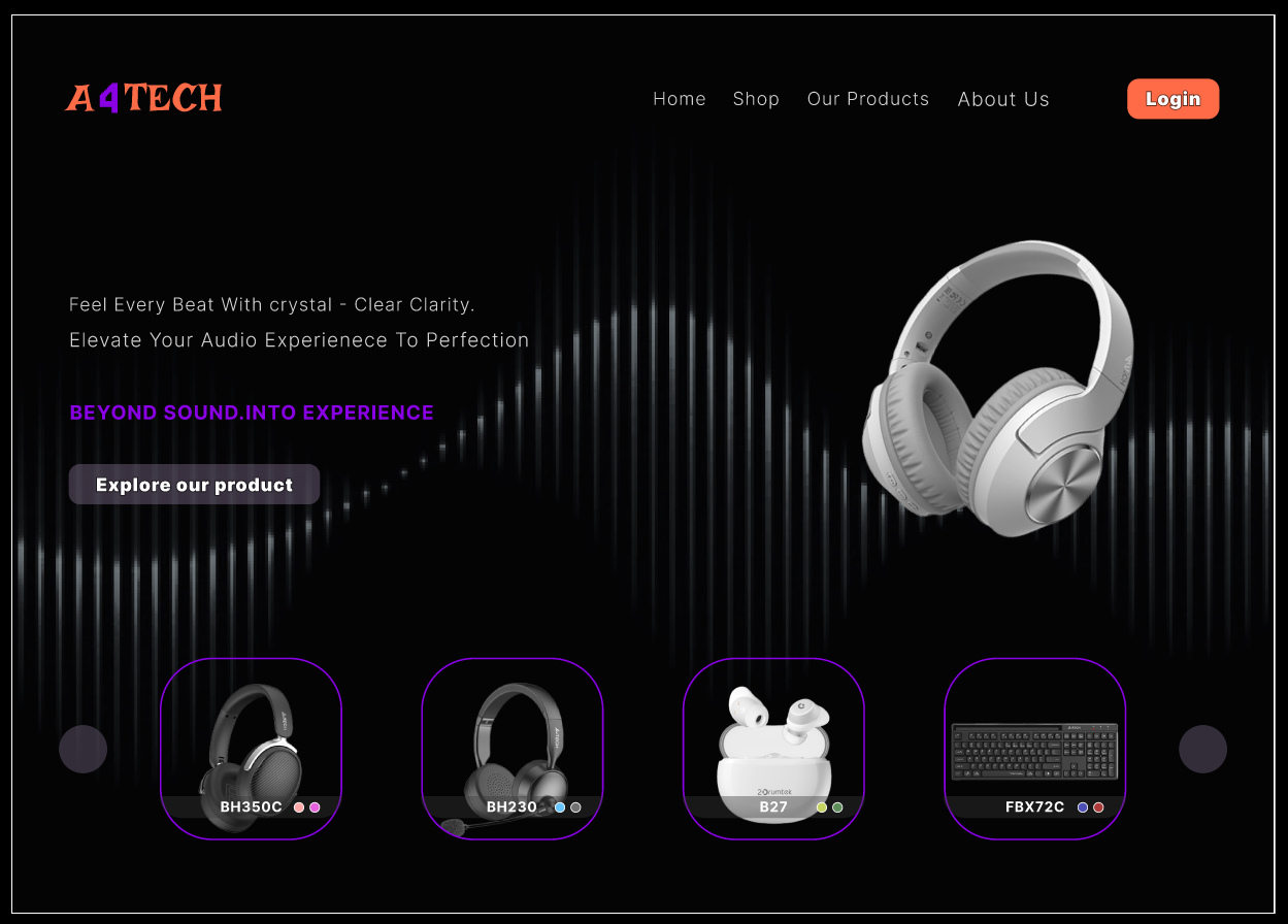 Landing Page Of A4TECH Website ui uiux ux web web design website