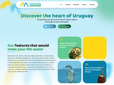 Muncipio Cercano Hero Section app blocks blue columns figma hero wordpress
