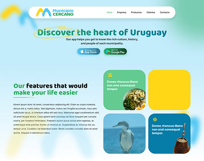 Muncipio Cercano Hero Section app blocks blue columns figma hero wordpress