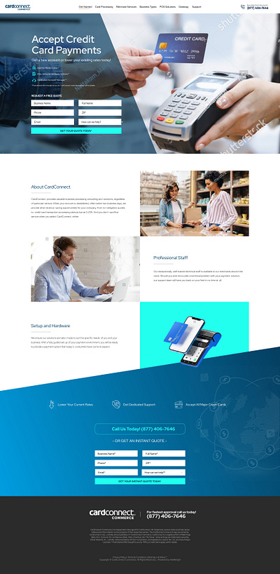 Payment processing startup web design