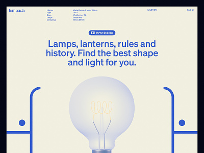 The Concept of the Website for the Sale of Lamps 3d blue bulbs concept concept-art cool-webite-concepts design agency digitalagency electrical-devices graphic design industrial lamps layout modern production zajno