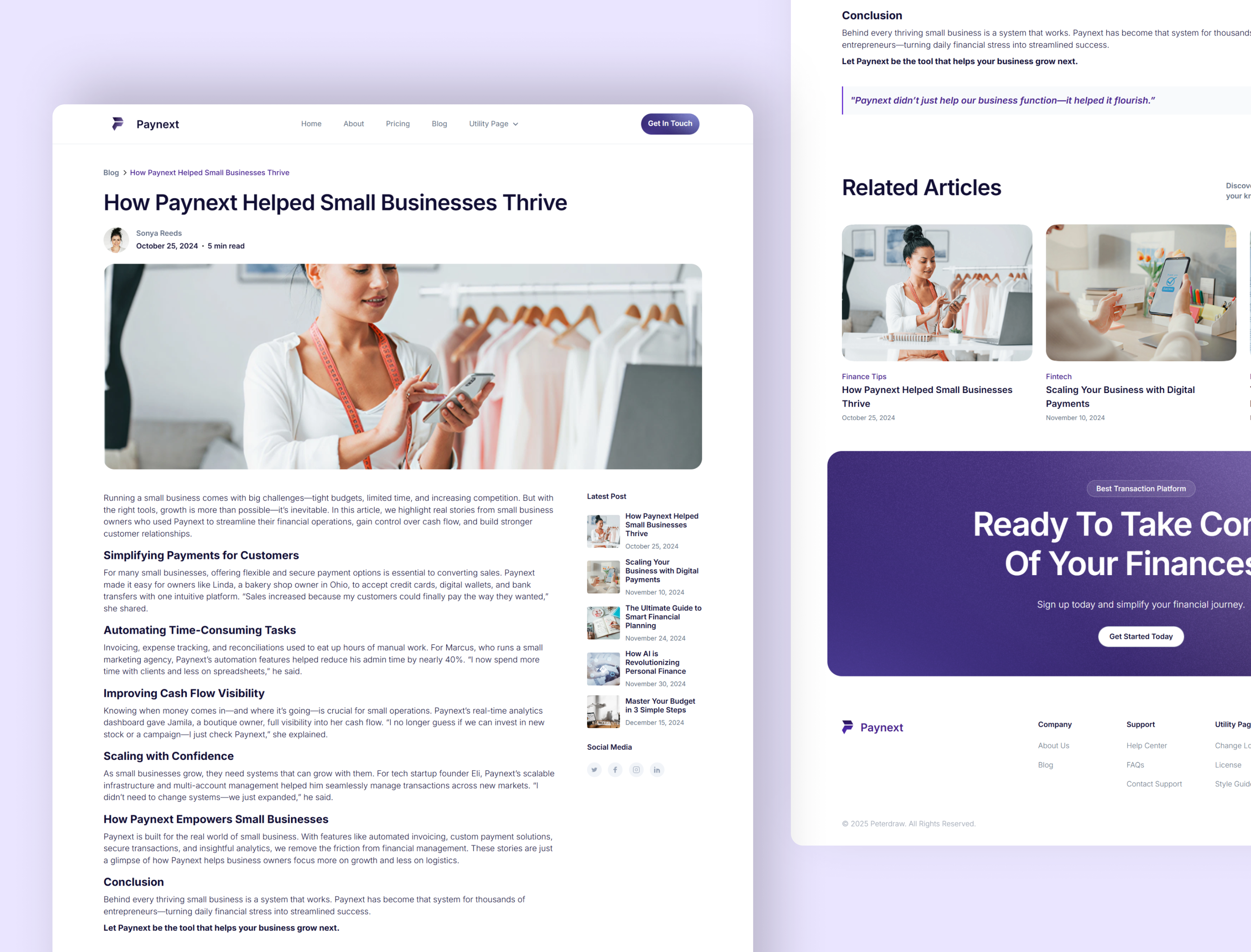 Paynext – Fintech Webflow blog layout contact us page design for conversion figma to webflow fintech website no code development responsive web start up landing page ui inspiration ui showcase ui trends user first ux case ux for fintech saas uiux web design inspo webflow design webflow experts