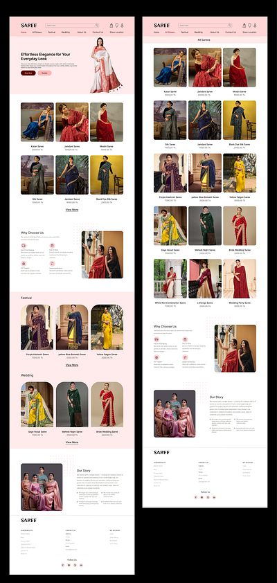 Elegant Saree E-commerce Website UI/UX Design uxtrends