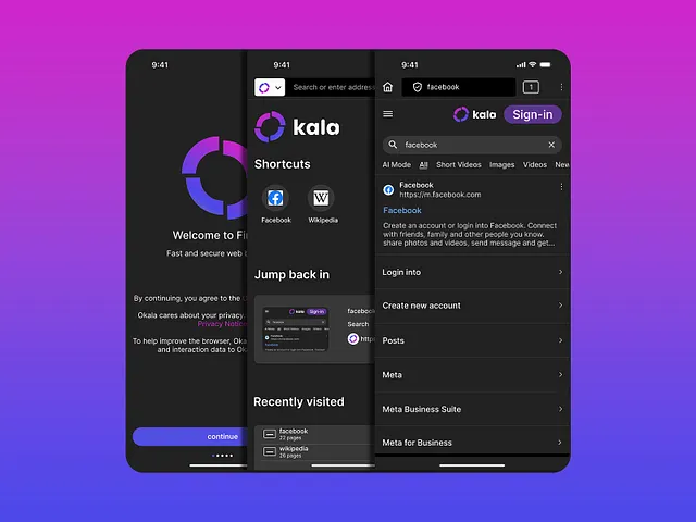 Okala Browser Full Brand & UI/UX Design