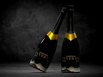 The Art of Champagne: The Premium and Sophisticated Label Design 3d alcohol beverage black bottle branding champagne design drink gold graphic graphic design illustration label logo luxury packaging premium silver