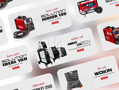 E-commerce Hero Slider for Industrial Tools & Welding dribbble case study ecommerce generator hero slider png product marketing retouching tools typography ui design visual system web banner webp welding