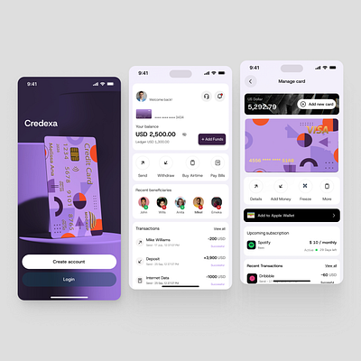 Fintech app design - Credexa app design design finance fintech fintech app fintech design interface mobile mobile app mobileapp product design ui uiux ux