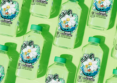 Soda bottle packaging design 3d beverage blender bottle brand branding c4d design drink graphic design green illustration jasmine logo modelling nature package packaging soda water