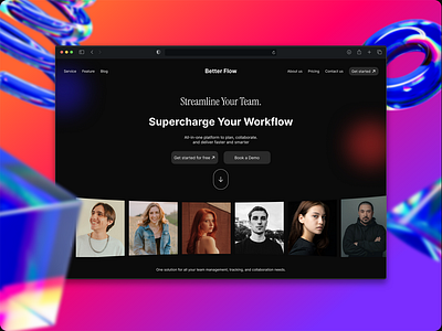 Team Management "Better Flow" dashboarddesign herosection managementtool projectmanagement saasdesign saasui taskmanagement ui ux uxdesign webdesign