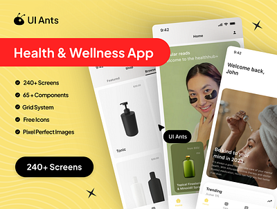 Health and Wellness App app calories tracker fitlife fitness goal fitnessapp graphic design healthapp healthyliving meditation app mental wellness mind body health mindfulnessapp mobile nutrition app screen ui uiux wellness journey wellnessapp workout app