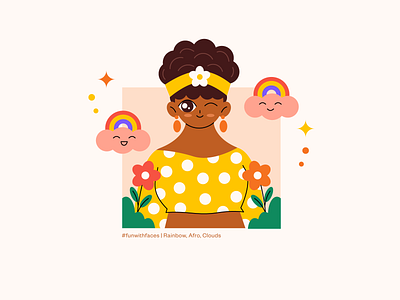 Afro afro character character design design flower illustration illustrator rainbow vector vector art visual art