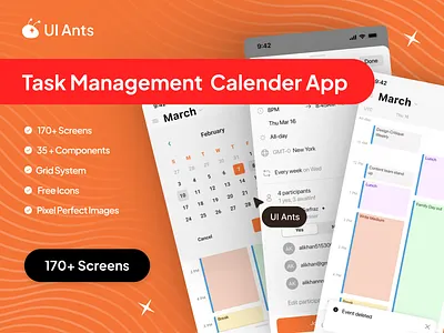 Task Management Calendar Ui App app calender app daily planner event planner goal setting graphic design mobile productivity app productivity tools project management screen task management task planner task schedule time management to do app ui uiux work life balance work organizer