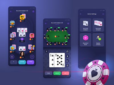 Poker app bet betting game gaming graphic design holdem mobile omaha poker ui