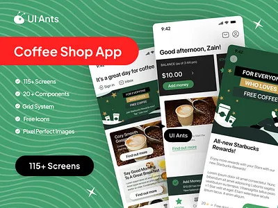 Coffee Shop App UI Kit app app design app kit cafe cafe app cafe pos coffee app coffee app ui coffee culture coffee ordering coffee shop graphic design mobile mobile ui prototypekit screen ui ui design uiux design ux design