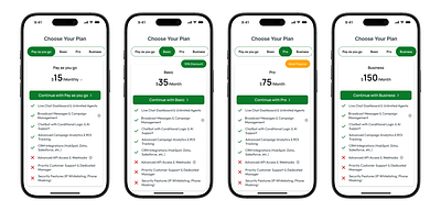 Mobile App pricing plan UI design branding design graphic design typography ui ux