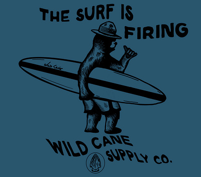 The Surf is Firing T-Shirt Design apparel branding design graphic design illustration nature outdoors surfer