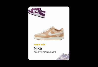 Example animation of product card animation e commerce motion graphics ui ux
