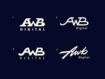 AWB digital agency awb branding calligraphy custom design digital exploration flow goodtype iconic identity lettering logo logomark premium script type unique