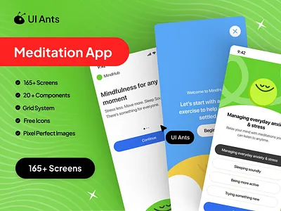 Meditation and Sleeping App Ui app calm app graphic design health app health tech health tracker medical ui medicine reminder meditation app mobile mobile design app night routine screen self care app sleep moniter sleep tracker sleep well ui uiux design wellness app