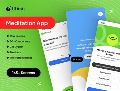 Meditation and Sleeping App Ui app calm app graphic design health app health tech health tracker medical ui medicine reminder meditation app mobile mobile design app night routine screen self care app sleep moniter sleep tracker sleep well ui uiux design wellness app