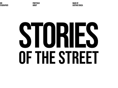 Street Photographer Portfolio Concept ui web design