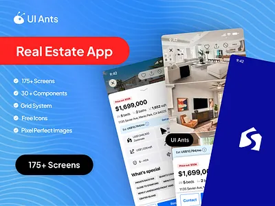 Real Estate App Ui app buy sell app clean interface graphic design home rental house hunting house listing app minimal design mobile mobile app design modern ui property finder property search app real estate real estate app real estate design real estate ui real estate ux screen ui